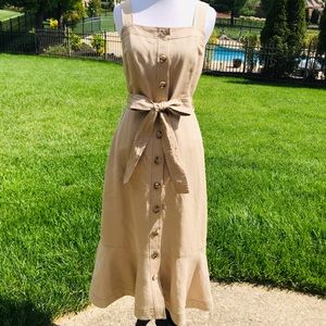 Banana Republic tan trumpet dress